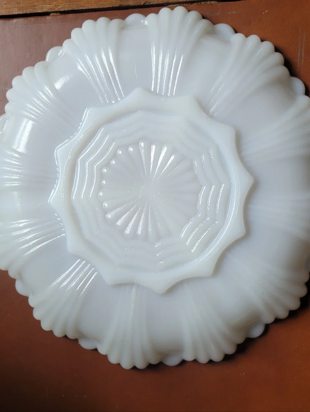 Anchor Hocking Fire King 3-section DIVIDED PLATE white milk glass dish Vintage